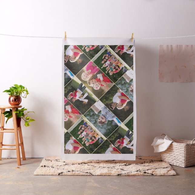 Create Family Kids Pets Wedding 5 Photo Collage Fabric (In Situ)