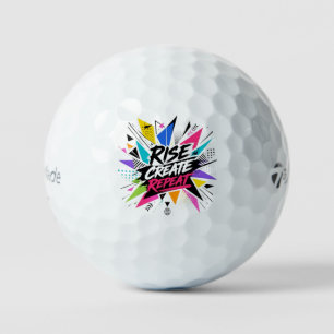 Create Grow Repeat Motivational Typography – Color Golf Balls