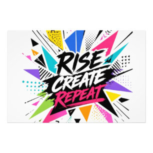 Create Grow Repeat Motivational Typography – Color Photo Print