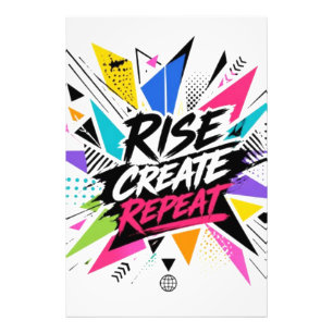 Create Grow Repeat Motivational Typography – Color Photo Print