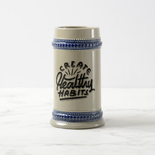 create healthy habbits self motivational design beer stein