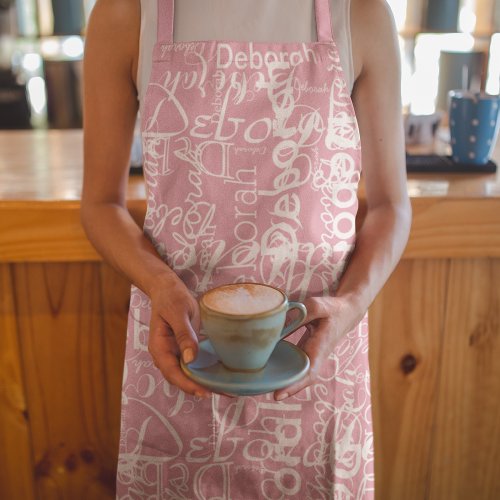 create her personalized name pink apron