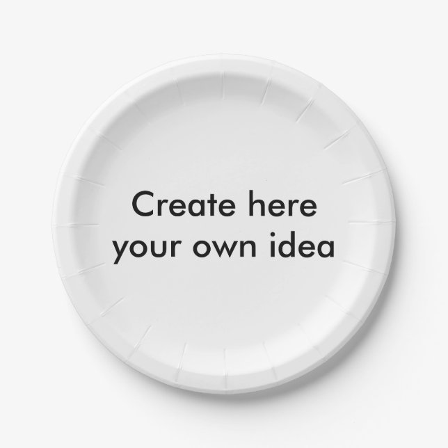 Create here your own idea - by Shirt to Design Paper Plates (Front)