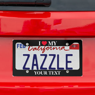 Create I Love My Custom Text License Plate Frame