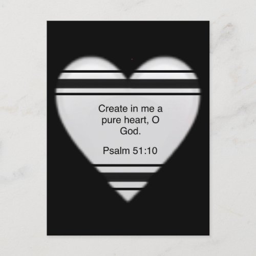 Create in me a clean heart O God Psalm 5110 PC Postcard