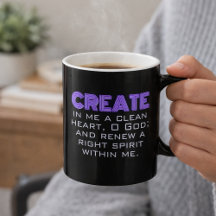 Create In Me a Pure Heart Neon Purple Scripture