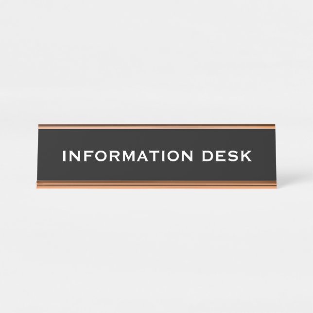 Create Information or Inquiry Desk Name Plate (Front)