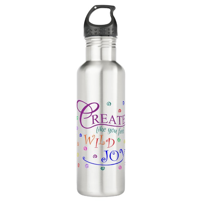 Create Like You Feel Wild Joy Stainless Steel Water Bottle (Front)