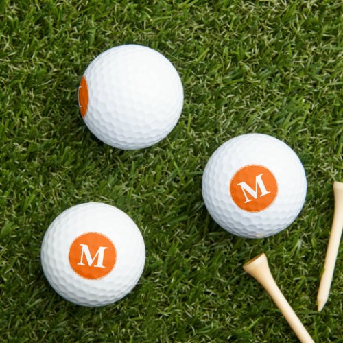 Create Make Custom Personalized Orange Monogrammed Golf Balls