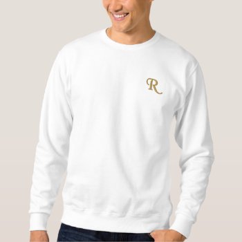 Create Mens Custom Embroidered Monogram Sweatshirt by iCoolCreate at Zazzle