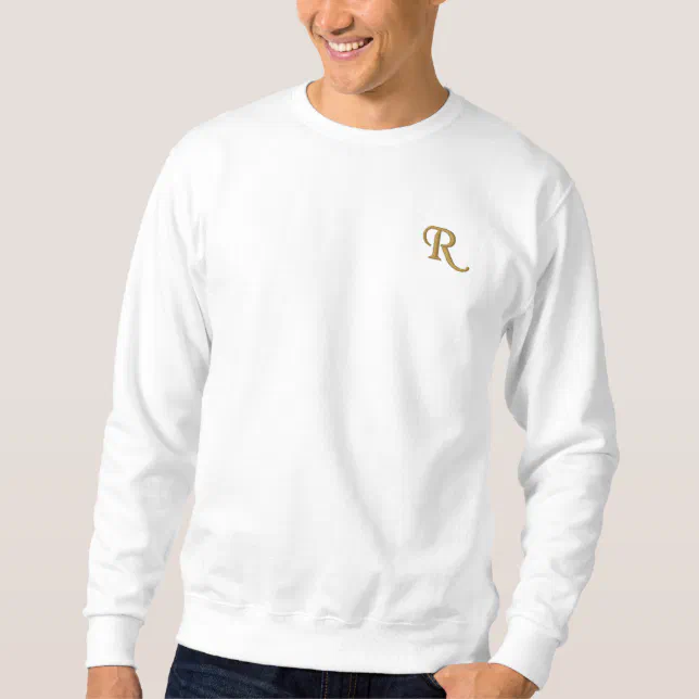 Create Mens Custom Embroidered Monogram Sweatshirt | Zazzle