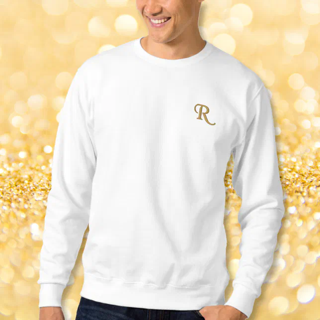 Create Mens Custom Embroidered Monogram Sweatshirt Zazzle