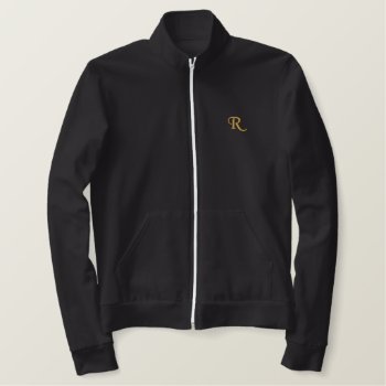 Create Mens Custom Slim Fit Warm Fleece Monogram Embroidered Jacket by iCoolCreate at Zazzle