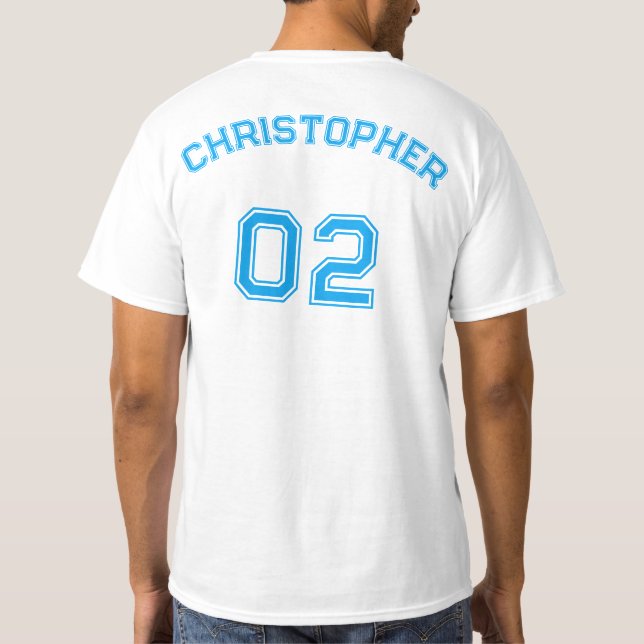 Create Mens Player Name Jersey Number Value Cotton T-Shirt (Back)