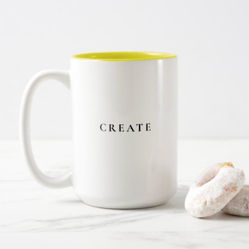 Create Modern Minimal Simple Typography Two_Tone Coffee Mug