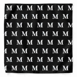 Create Name Initial Monogram Black Bandana