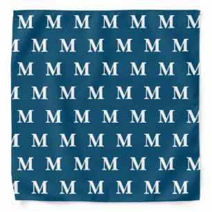 Create Name Initial Monogram Blue Bandana