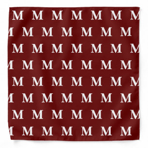 Create Name Initial Monogram Red Bandana