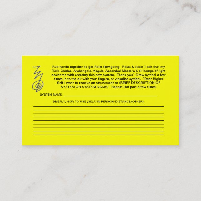 Create new Reiki system cards (Front)