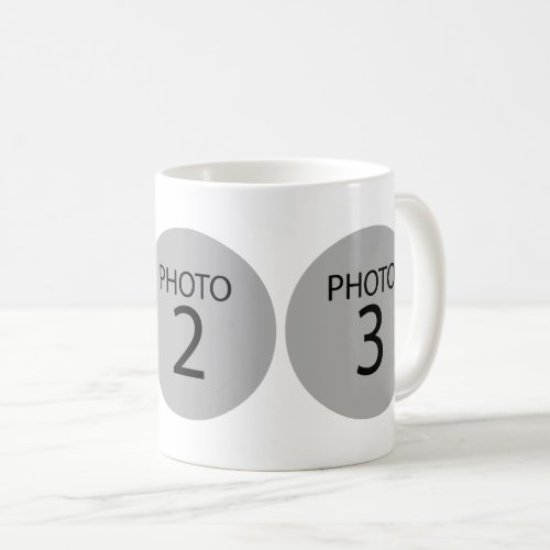 Create Original template 3 ROUND PHOTO COLLAGE Coffee Mug