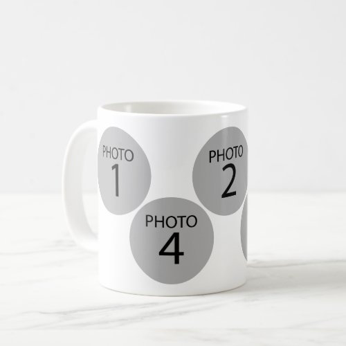 Create Original template 5 ROUND PHOTO COLLAGE Coffee Mug