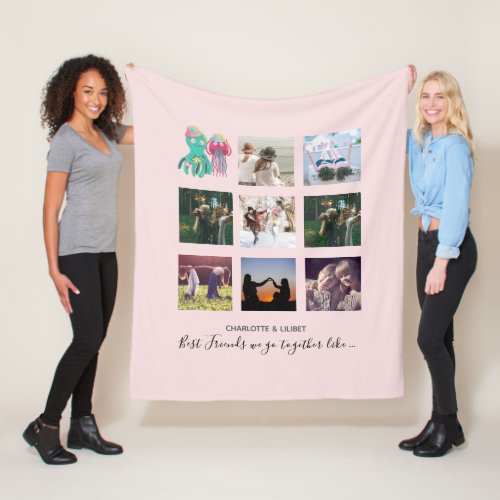 Create Own BFF Photo Collage gifts _ Jellyfish Oct Fleece Blanket