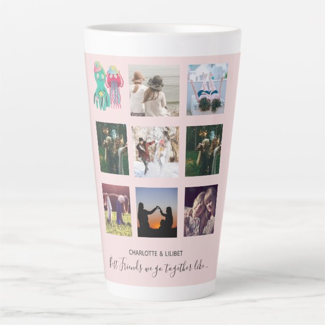 Create Own BFF Photo Collage gifts - Jellyfish Oct Latte Mug (Front)