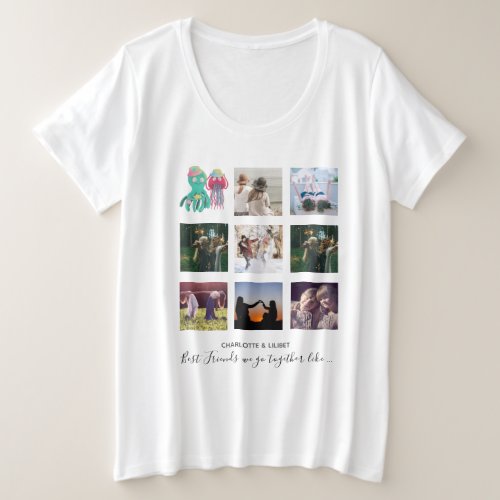 Create Own BFF Photo Collage gifts _ Jellyfish Oct Plus Size T_Shirt
