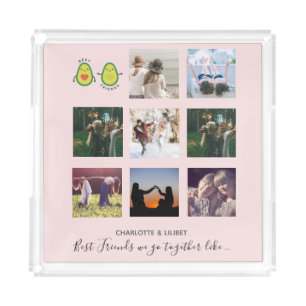 Create Own BFF Photo Collage gifts - Vegan Avocado Acrylic Tray