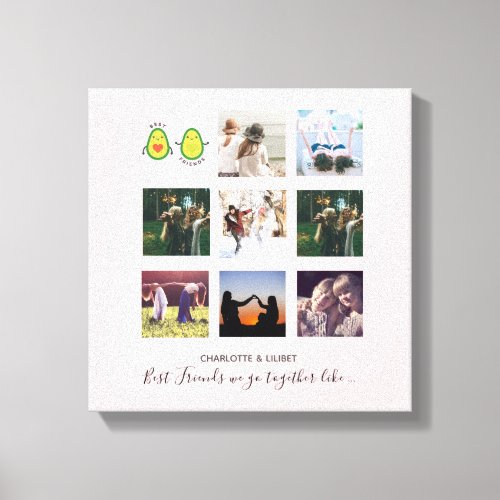 Create Own BFF Photo Collage gifts _ Vegan Avocado Canvas Print