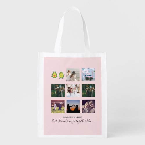 Create Own BFF Photo Collage gifts _ Vegan Avocado Grocery Bag