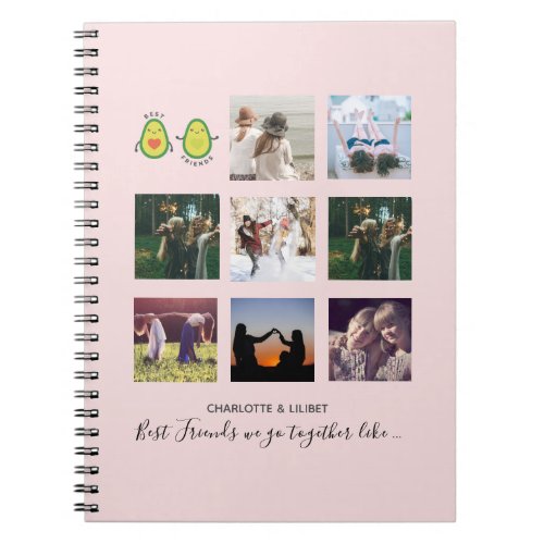 Create Own BFF Photo Collage gifts _ Vegan Avocado Notebook