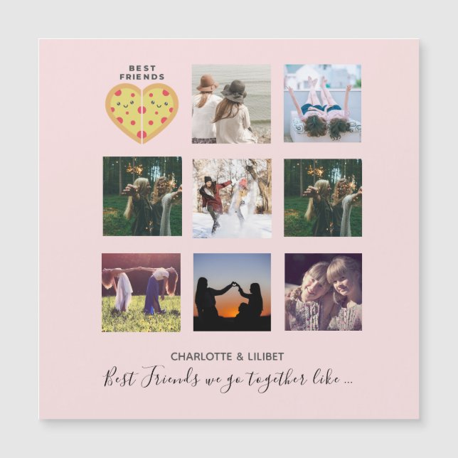 Create Own BFF Photo Collage Pizza Gift (Front)