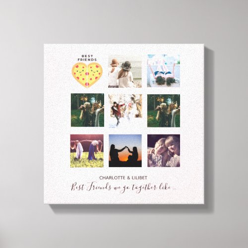 Create Own BFF Photo Collage Pizza Gift Canvas Print