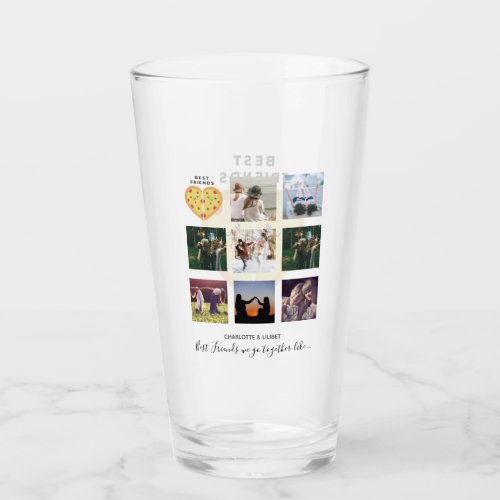 Create Own BFF Photo Collage Pizza Gift Glass