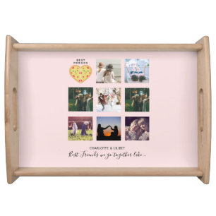 Create Own BFF Photo Collage Pizza Gift Serving Tray