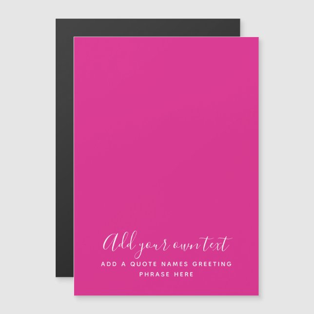 Create Own CERISE PINK Custom Text Personalized (Front/Back)