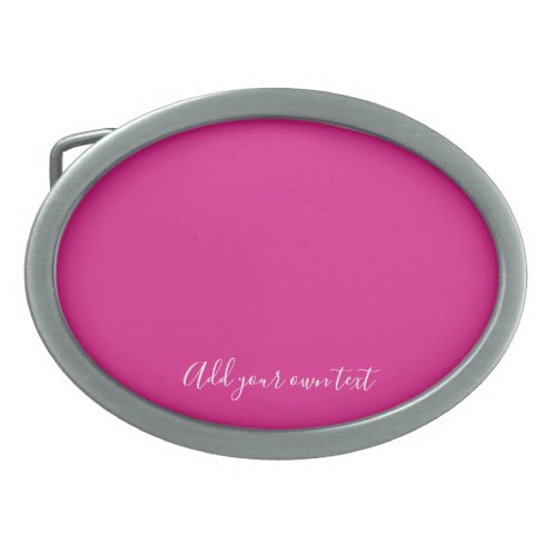 Create Own CERISE PINK Custom Text Personalized Belt Buckle