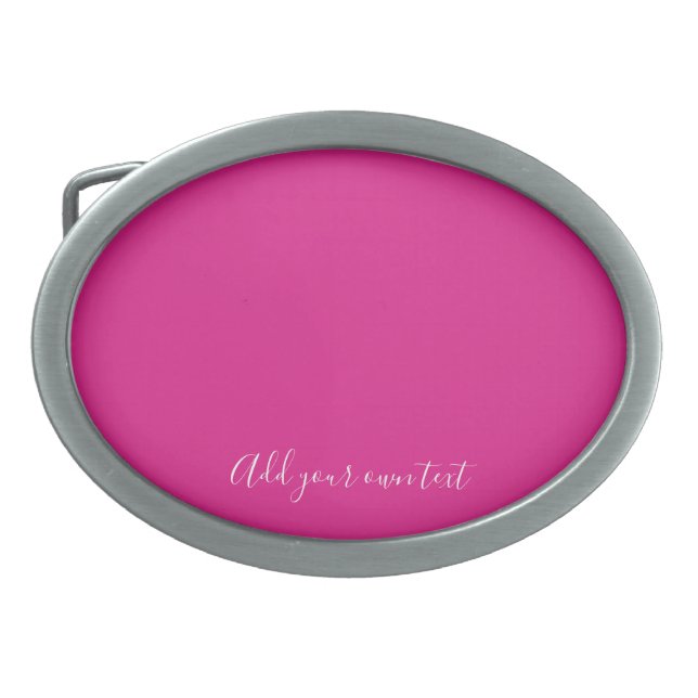 Create Own CERISE PINK Custom Text Personalized Belt Buckle (Front)