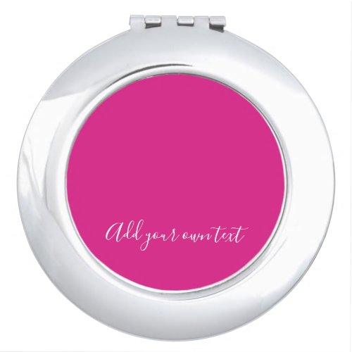 Create Own CERISE PINK Custom Text Personalized Compact Mirror
