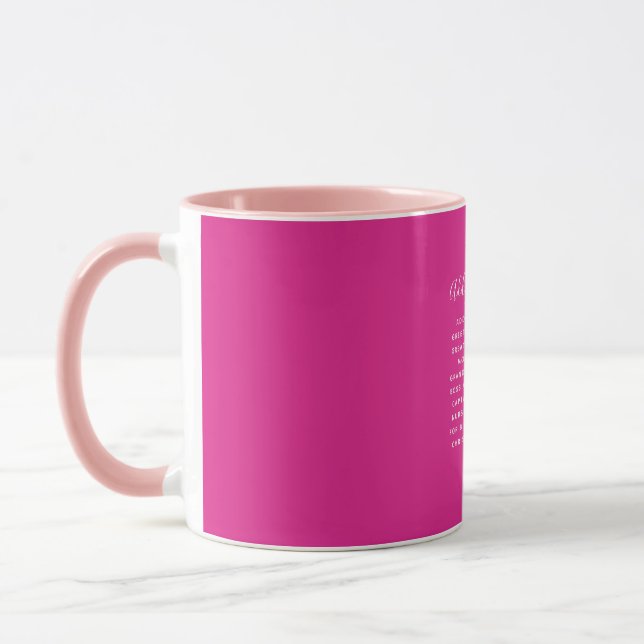 Create Own CERISE PINK Custom Text Personalized Mug (Left)