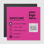 Create Own CERISE PINK QR CODE Business Card Logo (Front/Back)