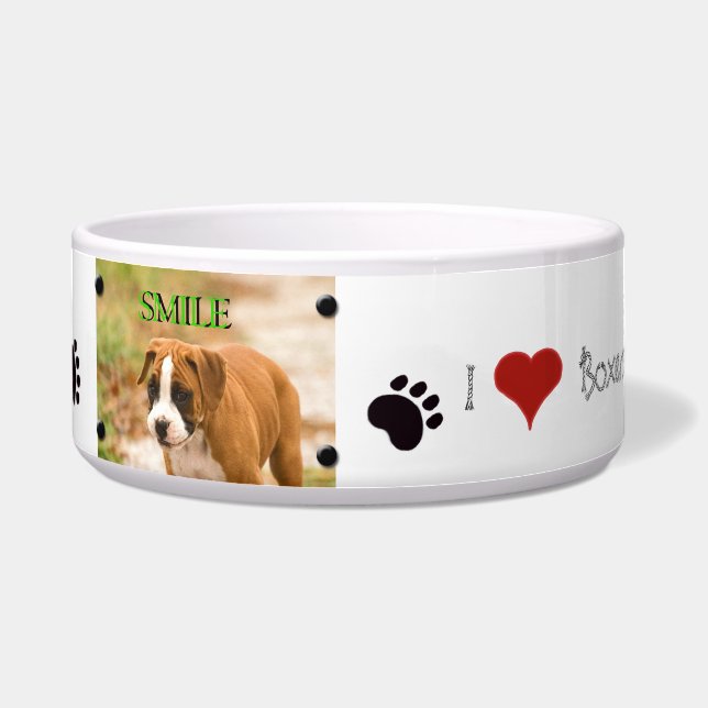 Create Own Custom Image & Text Dog Food Bowl (Front)