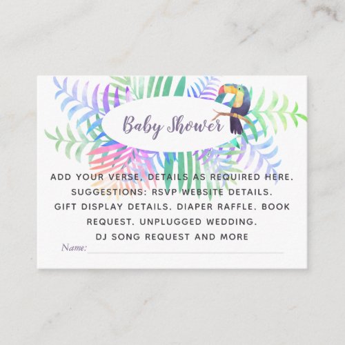 Create Own Event  Inserts _ Tropical Baby Shower