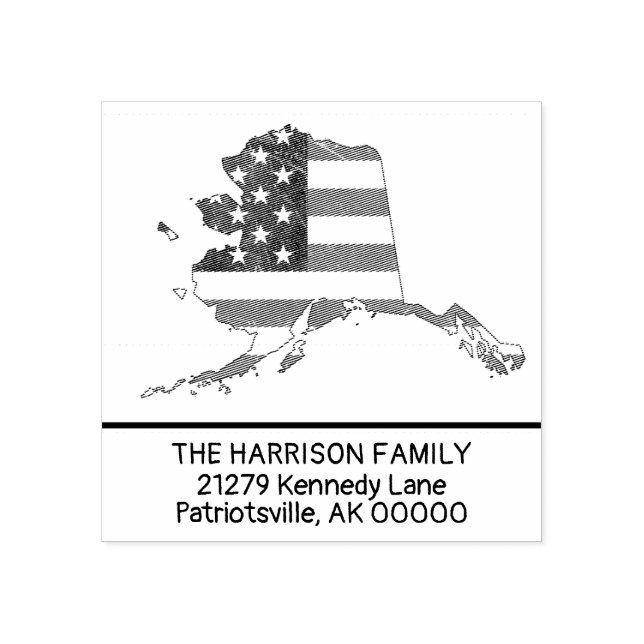Create Own Family Name Alaska Return Address Rubber Stamp (Imprint)