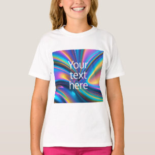 create own image text luminous hologram graphic T-Shirt