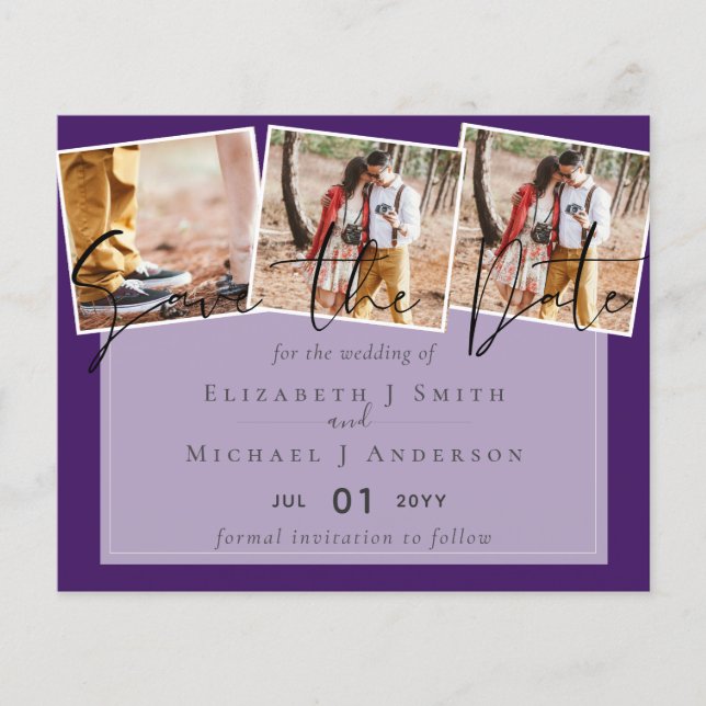 Create Own Modern Save the Date Wedding Cards (Front)