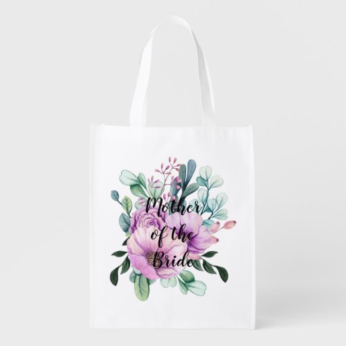 Create Own MOTHER of BRIDE GROOM Gift Named Floral Grocery Bag