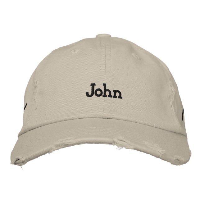 Create Own Name text John Chino Twill-Hat Embroidered Baseball Cap (Front)