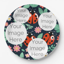 create own paper photo text template ladybug paper